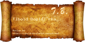 Tibold Boglárka névjegykártya